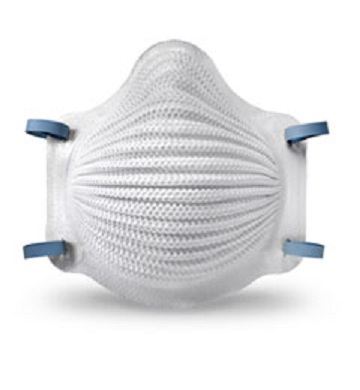 Surgical mask with Toner Plastics made elastic straps.